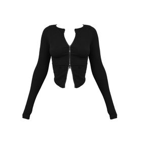 Double zip black sweater